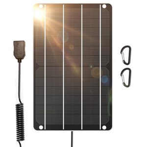 lot 92229 image: 6W Solar Panel, 5V1A Mini USB Solar Panel,IP67 Waterproof Monocrystalline Module DIY Solar Panel Kit with PET Material for Smart Phone, Small Fans Monitor Outdoor Security Camera