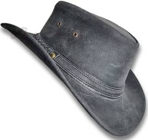 lot 92250 image: Oztrala HAT Leather Australian Oiled Outback Aussie Western Cowboy Men Women Bushman HL31 Black