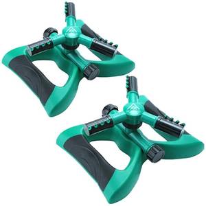 lot 92259 image: 2 Pack - Green Lawn Sprinkler Garden Sprinkler, Automatic 360 Rotating Adjustable Large Area, Yard Sprinkler System, Oscillating Sprinkler Watering Sprayer Easy Hose Connection, Yard Sprinkler