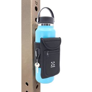 lot 92268 image: Gym Mate Magnetic Water Bottle Sleeve Pouch. Attaches Magnetically to Metal Surface so Your Bottle is Always within Reach. Accessory Pockets for Cell Phones, Key, Cards, Headphones.