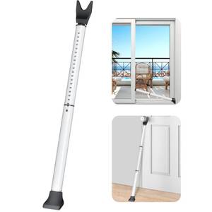 lot 92283 image: AceMining Upgraded Door Security Bar & Sliding Patio Bar, Heavy Duty Stoppers Adjustable Jammer for Home, Apartment, Travel (1 Pack,White)