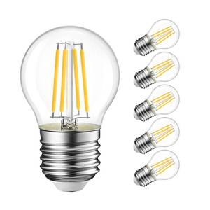 lot 92290 image: LVWIT G14 LED Filament Globe Bulb 5.5W(60W Equivalent), Dimmable 2700K Warm White E26 Screw Base, G45 Decorative Edison Light Bulb, UL-Listed(6-Pack)