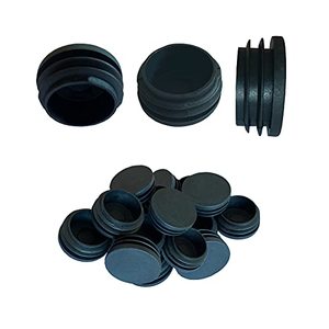 lot 92311 image: Round Tubing Plug Cap, 1-12 Inch 16Pcs Tubing End Cap Plastic Plugs Chair Glide Insert Finishing Plug, Black