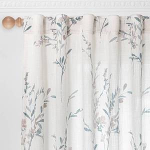 lot 92317 image: MYSKY HOME Sheer Floral Curtains for Living Room 95 Inch Long Linen Look Vertical Drapes Bedroom Light Filtering Privacy Added Farmhouse Style Texture Soft Touch for Dining Room, Navy Blue, 2 Panels