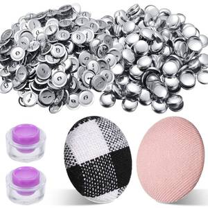 lot 92319 image: 100 Sets Cover Buttons Kit with Tools Size Buttons to Cover Self Cover Buttons with Wire Backs DIY Fabric Cloth Cover Buttons (Size 240.59 Inch)