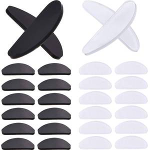 lot 92320 image: TOODOO 18 Pairs Eyeglasses Nose Pads Glasses Adhesive Silicone Anti-Slip Nosepads for Eyeglass Glasses Sunglasses (Transparent and Black, 1mm)