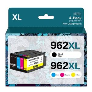 lot 92324 image: Compatible 962XL Ink Cartridge Replacement for HP 962XL 962 Ink Cartridges Combo Pack Work with HP OfficeJet Pro 9010 9018 9020 9025 Printer(Black,Yellow,Cyan,Magenta 4 Pack)