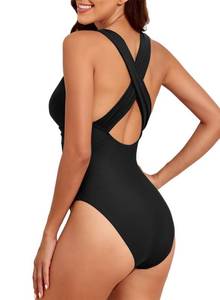 lot 92356 image: Aleumdr Womens 2024 Trendy One Piece Swimsuits Racerback Swimwear Slimming Bathing Suit Hot Pink Medium