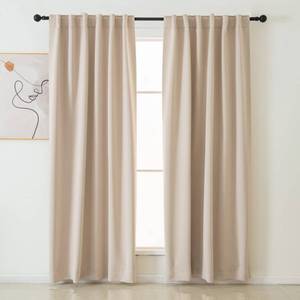 lot 92380 image: Pickluc Blackout Curtains 84 Inches Long 2 Panels, Black Out Drapes for Bedroom or Living Room, Back Tab and Rod Pocket Top, Set of Two, Ivory, 52 Wide and 84 Length.