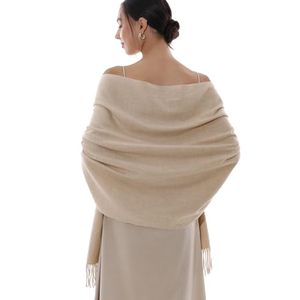 lot 92393 image: RIIQIICHY Winter Scarf for Women Beige Pashmina Shawls Wraps for Evening Dresses Large Warm Soft Scarves