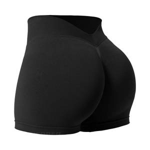 lot 92402 image: YEOREO Workout Scrunch Shorts Women V Back Gym Shorts Butt Lifting Liz High Waisted Seamless Shorts Black XS