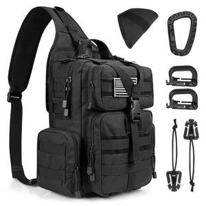 lot 92406 image: G4Free Tactical EDC Sling Bag Backpack with Pistol Holster Military Shoulder Backpack for Concealed Carry(Black)