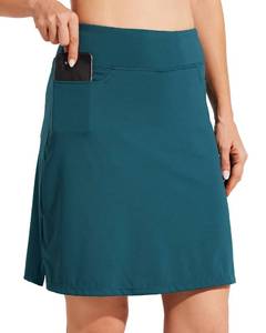 lot 92407 image: Willit Womens 19 Skort Skirt Tennis Golf Athletic Skirt Knee Length Casual Lightweight Skort with Pockets Deep Teal M
