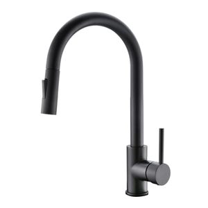 lot 92430 image: Havin Black Kitchen Faucet with Pull Down Sprayer, High Arc Stainless Steel Material, with cUPC Ceramic Cartridge,Without Deck Plate,Fit for 1 Kitchen Sink or Laundry Sink,Matte Black