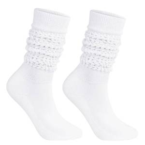 lot 92485 image: Winter Knee High Slouch Socks for Women Soft Extra Long Scrunch Sock Slouch Boot Socks Girls Stacked Socks 80s 90s White