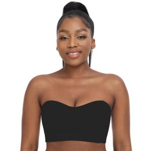 lot 92499 image: Zimcti Womens Strapless Bra Comfortable Non-Slip Silicone Bandeau Bra Seamless Tube to Bra Black XL�
