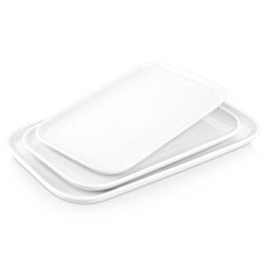 lot 92531 image: vancasso Stern Serving Platters Set of 3, 1113 15 Inches Rectangular Ceramic Serving Plates, White Serving Trays for Entertaining