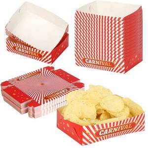 lot 92536 image: Axyi 60 Pack Baseball Party Paper Food Trays, Baseball Party Disposable Food Serving Paper, Baseball Party Food Boats Hot Dog Trays Movie Snack Trays, Baseball Pattern