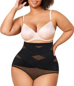 lot 92538 image: Nebility Plus Size Shapewear for Women Tummy Control Butt Lifting Panties Hi- Waist Trainer Body Shaper Short Belly Underwear (4X, Black Plus Size)