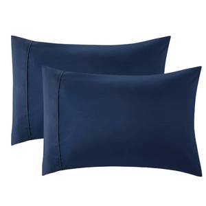 lot 92542 image: Bedsure Pillow Cases Standard Size Set of 2 - Navy Polyester Microfiber Pillowcases, Super Soft and Cozy Pillow Case Covers with Envelop Closure, 20x26 Inches