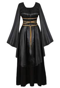 lot 92543 image: Zhitunemi Renaissance Costume Women Halloween Medieval Dress Costumes Gothic Gown Black M