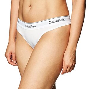 lot 92548 image: Calvin Klein Womens Modern Cotton Thong Panty, White, Large