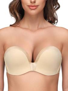 lot 92570 image: Wingslove Womens Strapless Bra Full Figure Wirefree Push Up Bras Seamless Multiway Convertible Straps(Nude,32C)