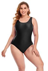 lot 92588 image: Annbon Womens One Piece Swimsuit Retro Plus Size Bathing Suit Conservative Monokini Swimwear, Black, XXL