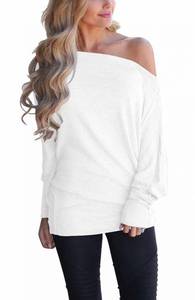 lot 92601 image: Lacozy Womens Off Shoulder Pullover Sweater Batwing Long Sleeve Tunic Tops Shirts Oversized Sweatshirts White L