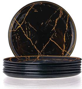 lot 92610 image: GURCUGLASS Glass Plate Set 7,8 Inch - Salad Plates  Dessert Appetizer Plates - Glass Lunch Plates - Small Plates Set, Set of 6, Suitable for Snacks, Appetizer, Home, Party, Restaurant (White Marble)
