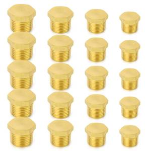 lot 93495 image: TAISHER 20Pcs Brass Outer Hex Thread Socket Pipe Plug Fitting 18 14 38 12 NPT Male