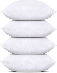 lot 93509 image: Utopia Bedding Throw Pillows (Set of 4, White), 18 x 18 Inches Pillows for Sofa, Bed and Couch Decorative Stuffer Pillows