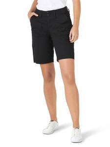lot 93532 image: Lee Womens Relaxed Fit Avey Knit Waist Cargo Bermuda Short Black 6