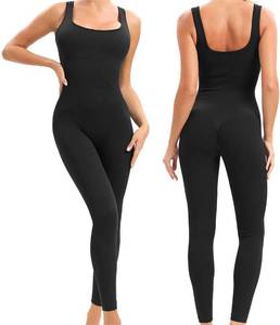 lot 93544 image: SHIZEN Womens Workout Jumpsuits Yoga Romper One Piece Tummy Control Tank Tops Unitard (SH064-Black L)