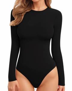 lot 93574 image: MANGOPOP Womens Bodysuit Long Sleeve Crew Neck Body suit for Women Ribbed Bodysuits Shirts xxl