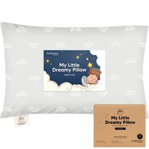 lot 93589 image: KeaBabies Toddler Pillow - Soft Organic Cotton Toddler Pillows for Sleeping, 13X18 Small Pillow for Kids, Kids Pillows for Sleeping, Kids Pillow for Travel, School, Nap, Age 2 to 5 (Gray Rainbow)