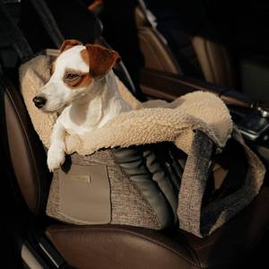 lot 93605 image: Owleys Dog Car Seat for Small Dogs & Medium Dogs, Washable Car Travel Carrier, Waterproof Portable Car Bed for Puppy, Dog Car Seat & Soft Cover, GrayBeige - Retail $129.99