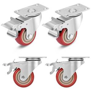 lot 93619 image: 3 Inch Industrial Heavy Duty Swivel Caster Wheels with Brake,Set of 4 Safety Locking Casters,Load 1600lbs,Premium Polyurethane Wheels for Table, Trailer, Saw Table, Stage Toolbox, Bed, Corn Board