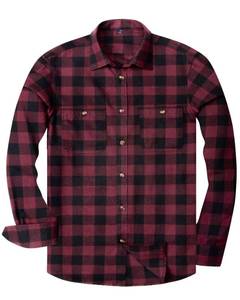 lot 93631 image: Alimens & Gentle Mens Plaid Button Down Flannel Shirt Regular Fit Long Sleeve Casual Shirts 2XL