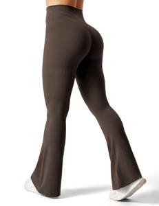 lot 93643 image: YEOREO Flare Leggings for Women Lynnie Bell Bottom Yoga Pants High Waisted Tummy Control Bootcut Workout Leggings Coffee S