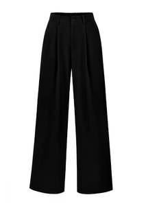lot 93663 image: PRETTYGARDEN Womens Casual Palazzo Pants Elastic High Waist Trousers Comfy Work Suit Pants with Pockets (Black,Small)
