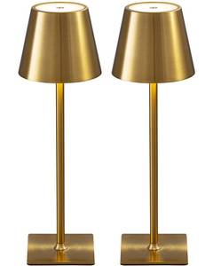 lot 93685 image: KDG 2 Pack Cordless Table Lamp,Portable LED Desk Lamp, 5000mAh Battery Operated, 3 Color Stepless Dimming Up, for RestaurantBedroomBarsOutdoor PartyCampingCoffee Shop Night Light(Gold) - Retail $82.96