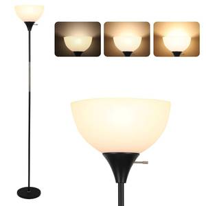 lot 93692 image: Floor Lamp, Dimmable Standing Lamp, 3 Levels Brightness Led Floor Lamp Rotary Switch Floor Lamps Modern Industrial Lamp with Shade, Tall Lamps for Living Room Bedroom Office Dining Room (Black)