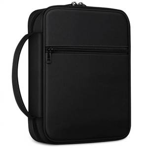 lot 93699 image: FINPAC Bible Cover, Carrying Book Case Church Bag Bible Protective with Handle and Zippered Pocket, Gift for Mother Lady Women Men, Black