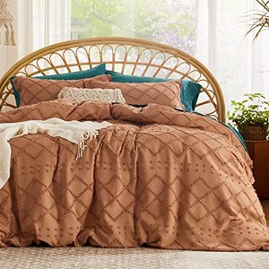 lot 93706 image: Bedsure Duvet Cover King Size - Boho Bedding for All Seasons, 3 Pieces Embroidery Shabby Chic Home Bedding Duvet Cover (Pumpkin, 104x90)