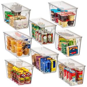 lot 93710 image: ClearSpace Plastic Storage Bins with Lids � Perfect Kitchen Organization or Pantry Fridge Organizer, and Bins, Cabinet Organizers - Retail $78.93
