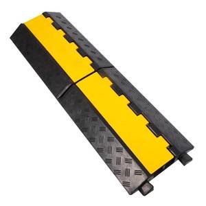 lot 93751 image: YONSHENG Rubber Cable Ramp Cord Cover Cable Protector Ramps Wire Hose Protective 2 Channel 22000Lbs Load Capacity Traffic Speed Bump for Asphalt Concrete Gravel Driveway Indoor Outdoor, 1 Pack
