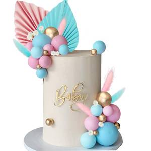 lot 93759 image: Blue Pink Balls Cake Toppers Gender Reveal Cake Decorations for Birthday Boho Wedding Baby Shower Party Decoration