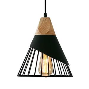 lot 93762 image: Mxsaoud Modern Black Pendant Light Over Kitchen Island, Adjustable Wood Hanging Light Fixture,Industrial Pendant Lighting for Dining Room,Living Room,Bedroom,Hallway,Kitchen,Bar