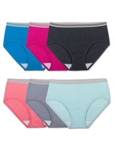 lot 93771 image: Fruit of the Loom Womens Eversoft Brief Underwear, Tag Free & Breathable, Available in Plus Size, Low Rise-Cotton Blend-6 Pack-Colors May Vary, 5
